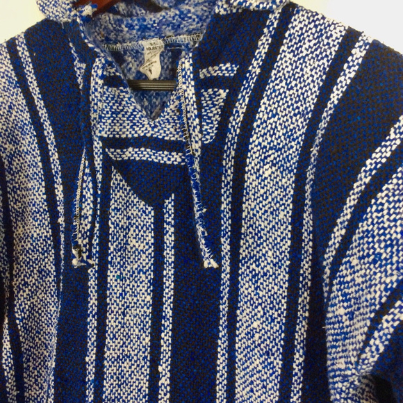 ❌SOLD❌Men's Vintage Baja Hoodie Poncho Drug Rug M - Picture 2 of 4
